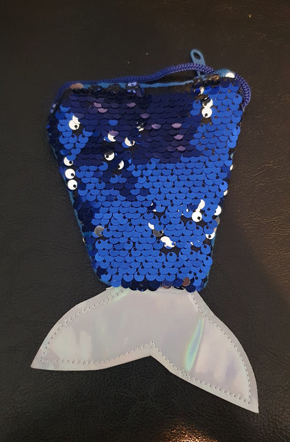 Sequin mermaid tail coin purse bag