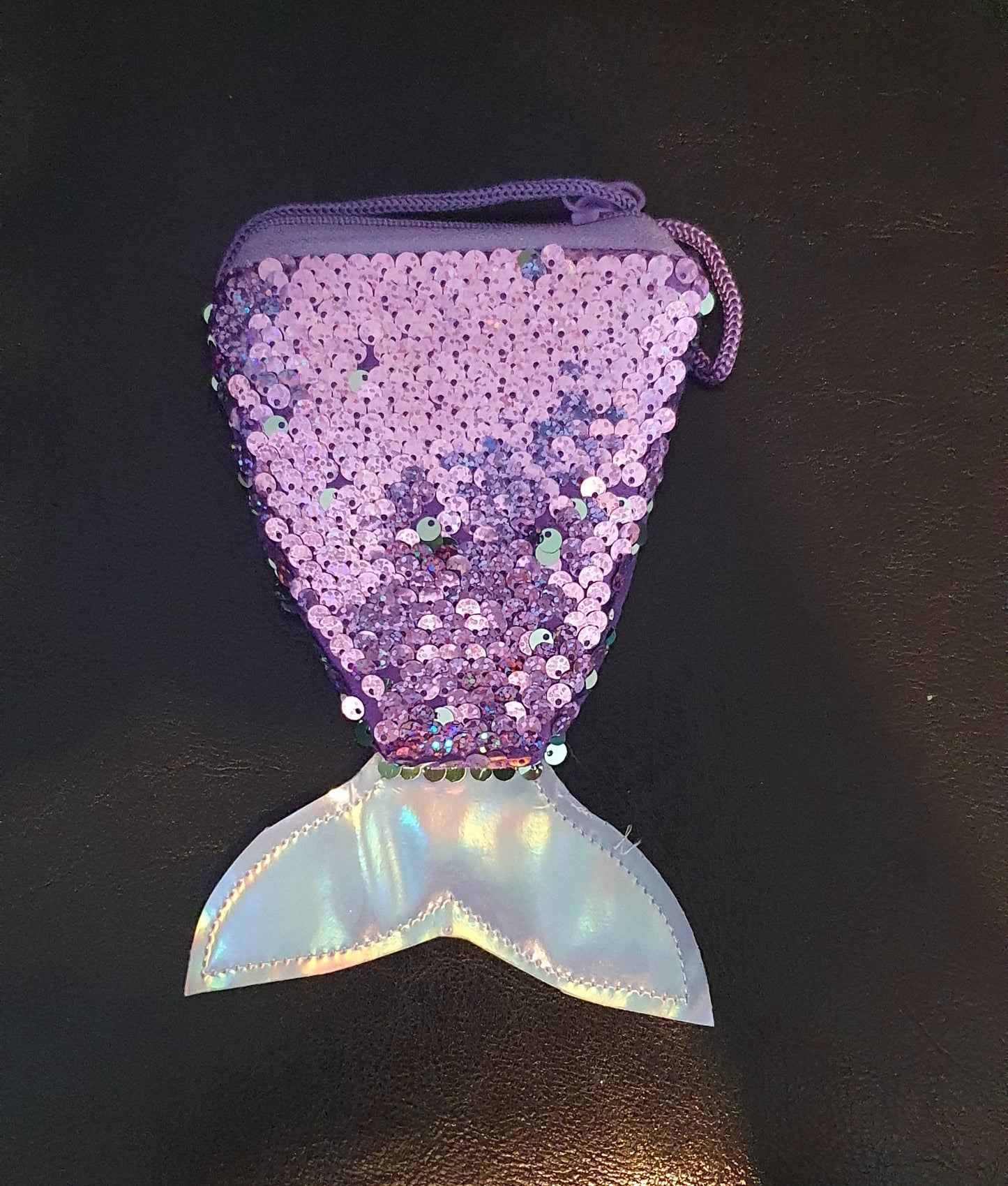 Sequin mermaid tail coin purse bag