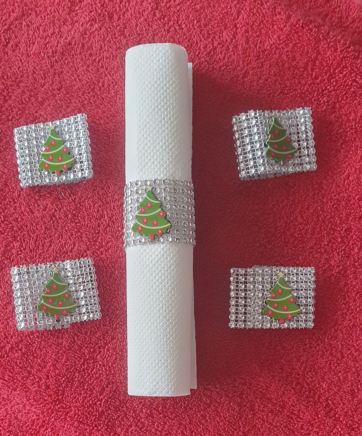 Father Christmas Santa Claus Christmas Tree Buckle Style Napkin Holder