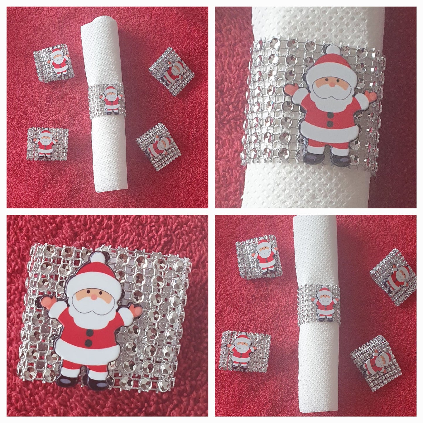 Father Christmas Santa Claus Christmas Tree Buckle Style Napkin Holder