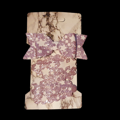 Shimmery star print bow and snap clip set