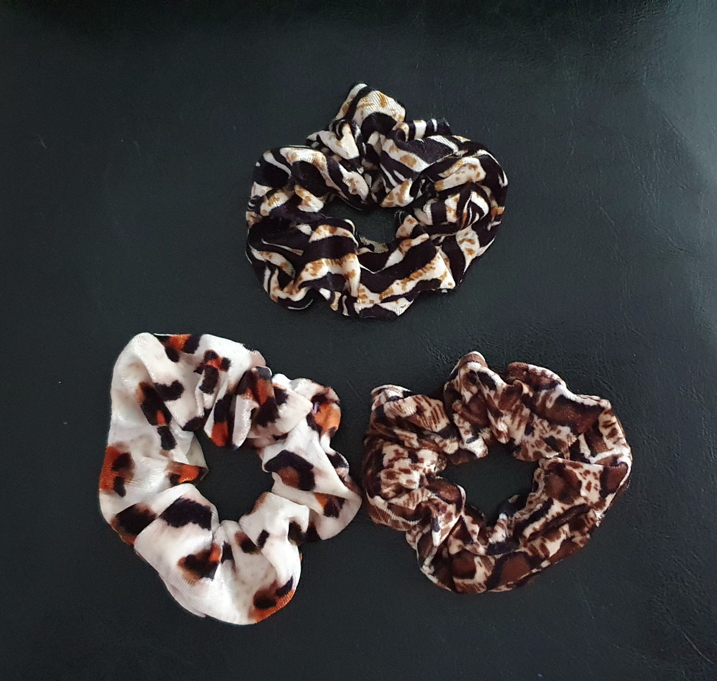 Animal print trio set velvet scrunchies