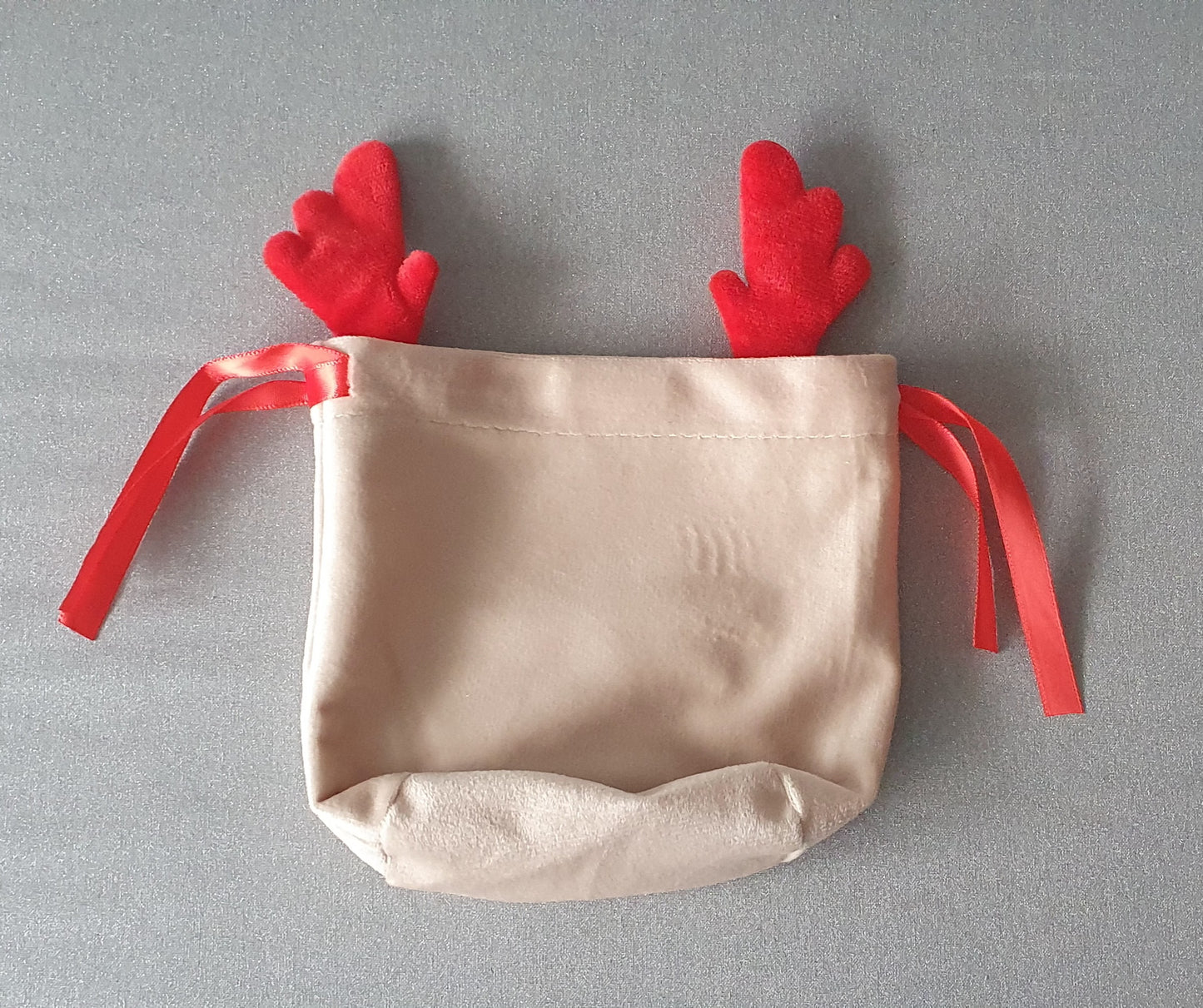 Reindeer velvet treat/gift bag