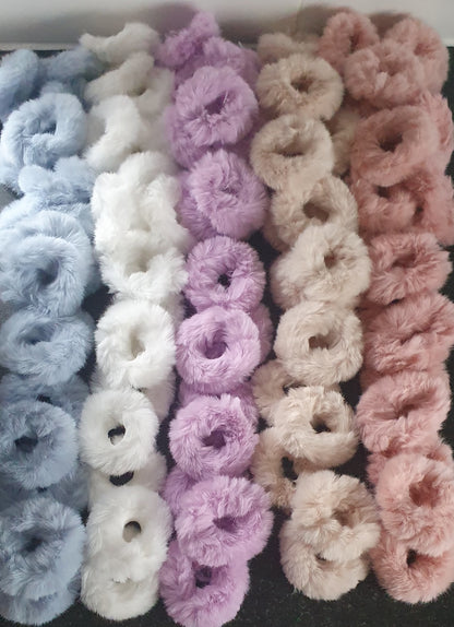 Fluffy mini hair scrunchie bobbles