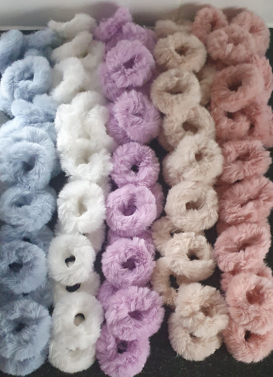 Fluffy mini hair scrunchie bobbles