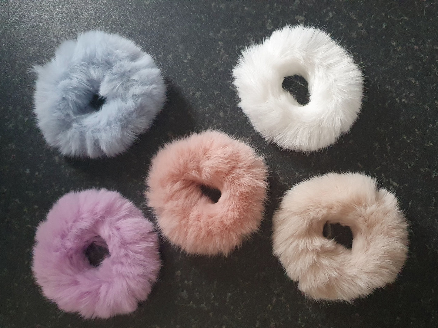 Fluffy mini hair scrunchie bobbles