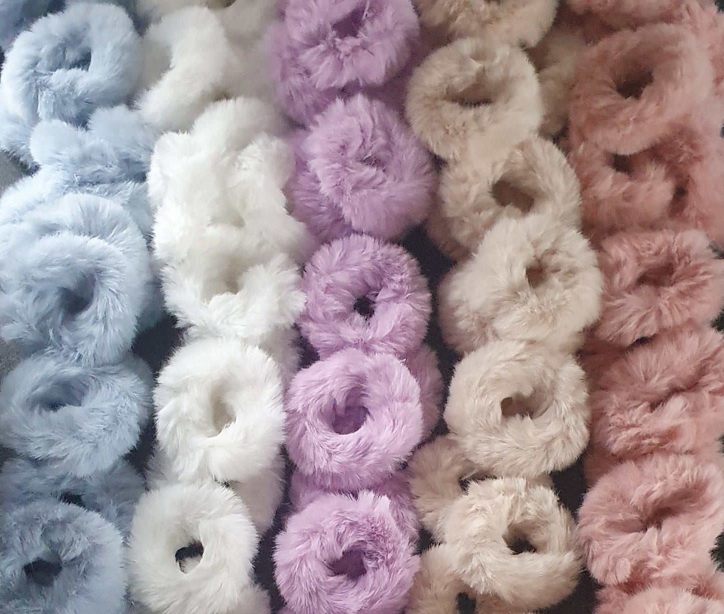 Fluffy mini hair scrunchie bobbles