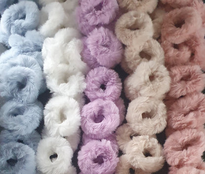 Fluffy mini hair scrunchie bobbles