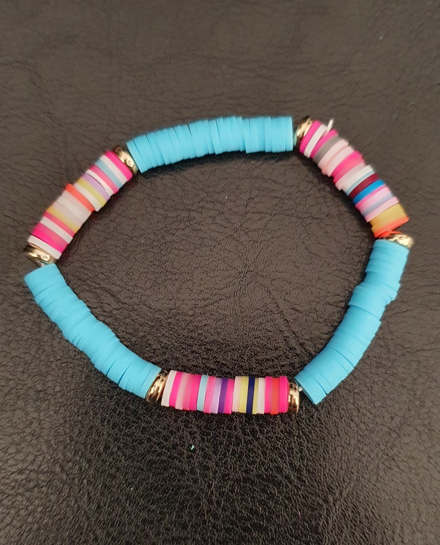 Colourful clay bead bracelets