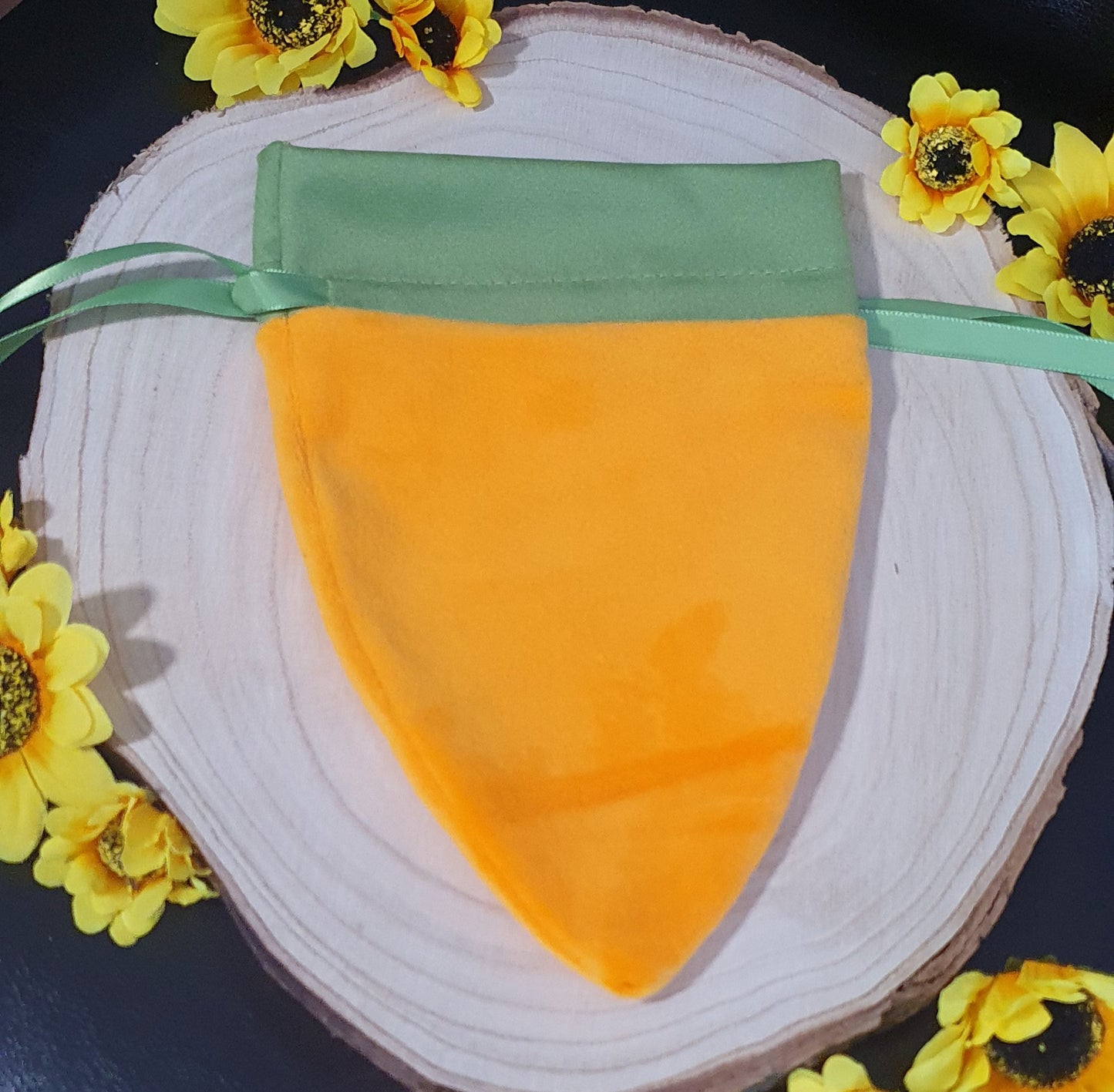 Velvet Easter Carrot Drawsting Treat Bag