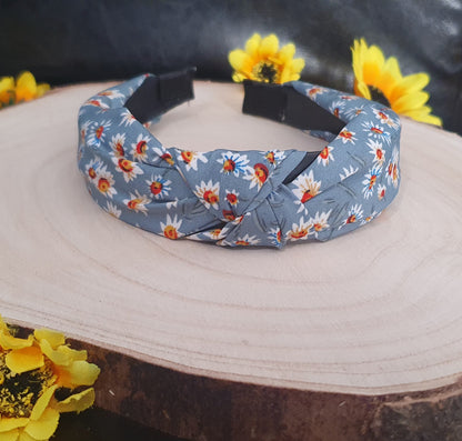 Floral spring summer flower material knot wide headbands