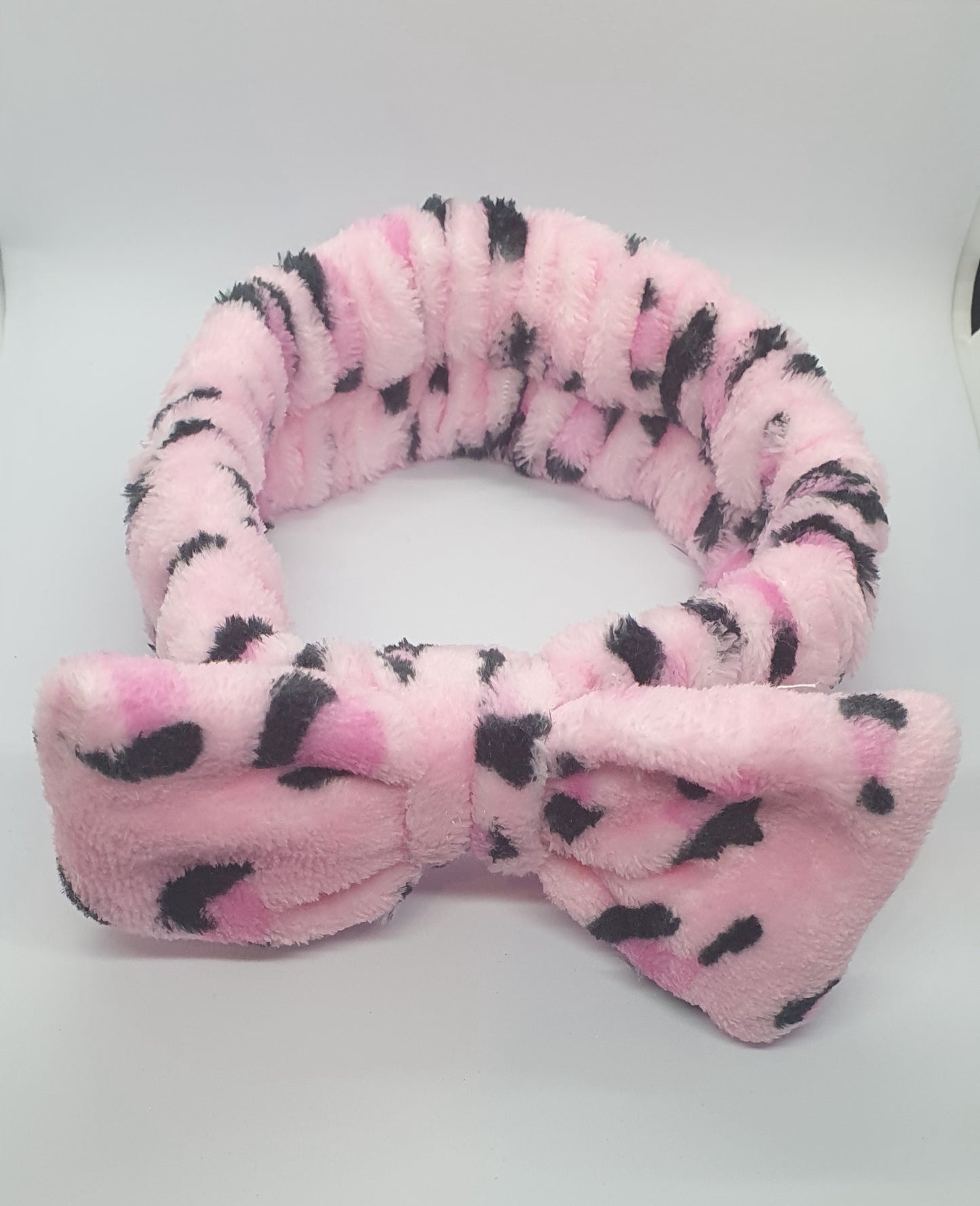 Animal print make up/spa bow headband