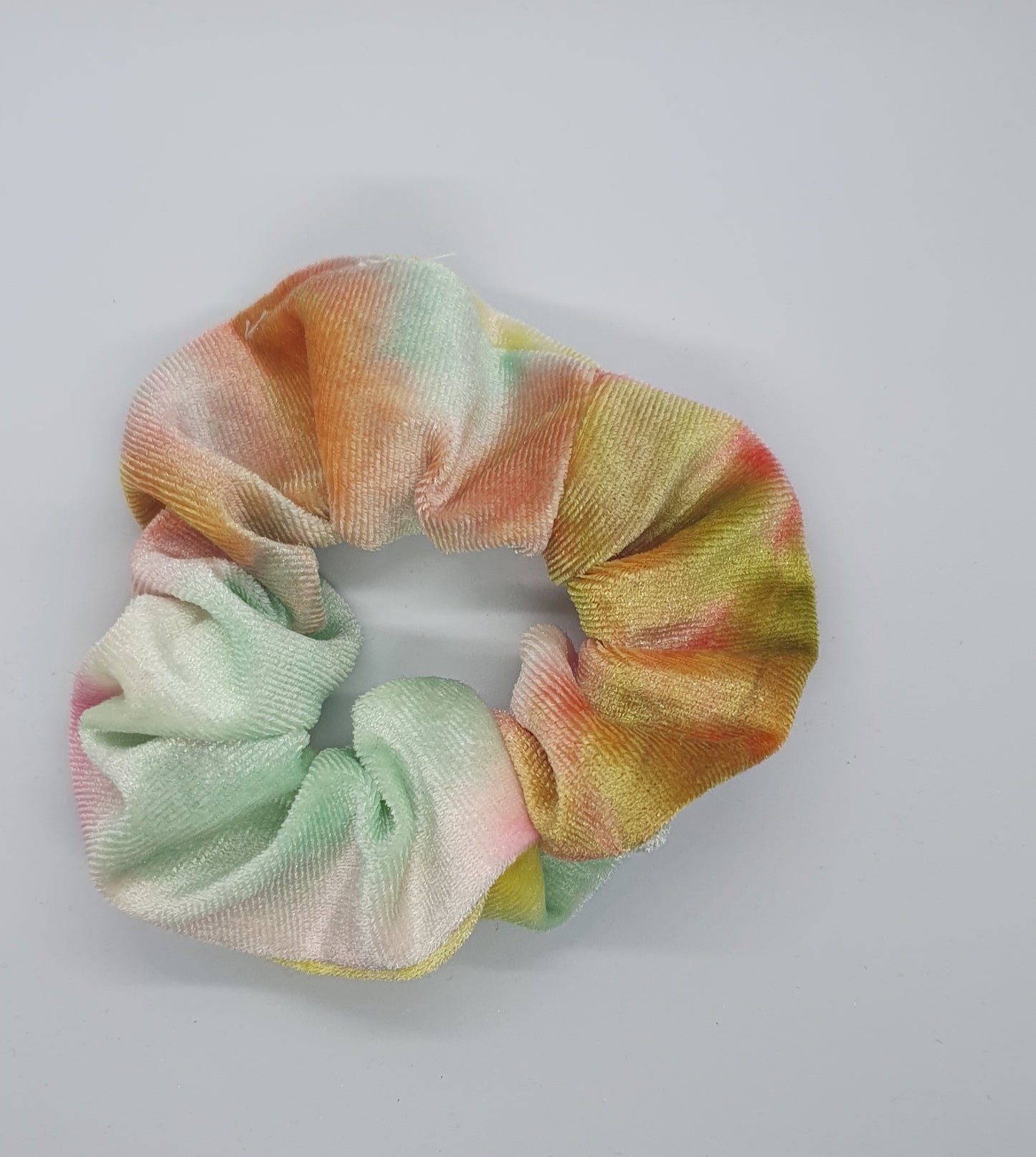 Tie die colourful large soft and fluffy velvet hair scrunchie bobbles set of 6