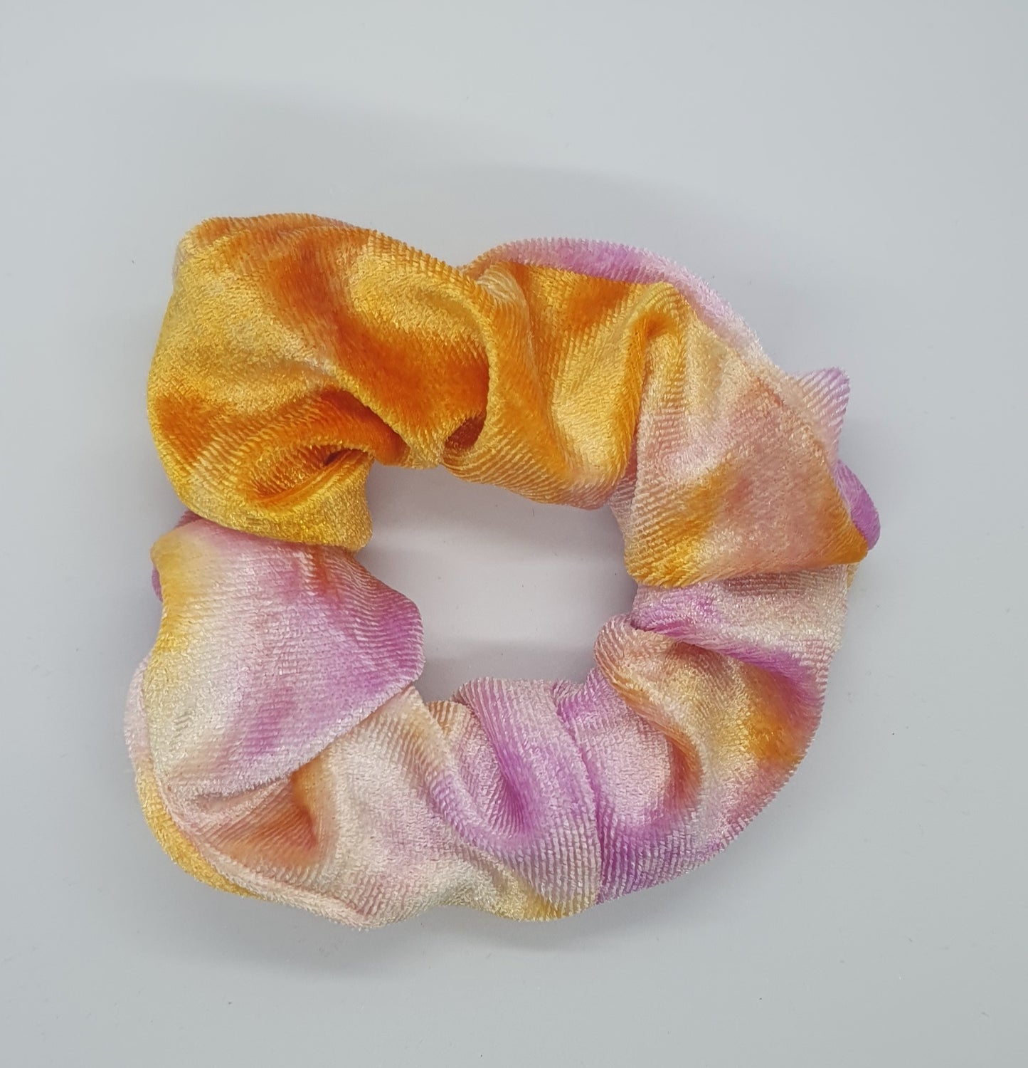 Tie die colourful large soft and fluffy velvet hair scrunchie bobbles set of 6