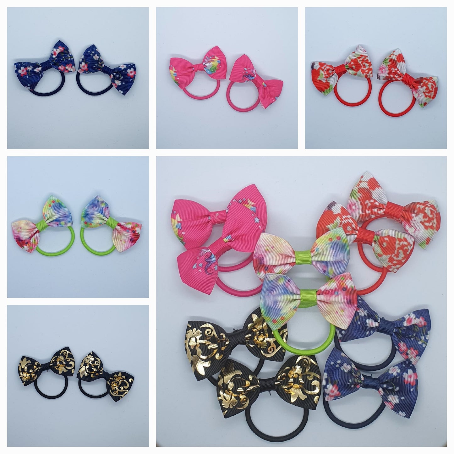 Ribbon Bow Bobble Hair Sets