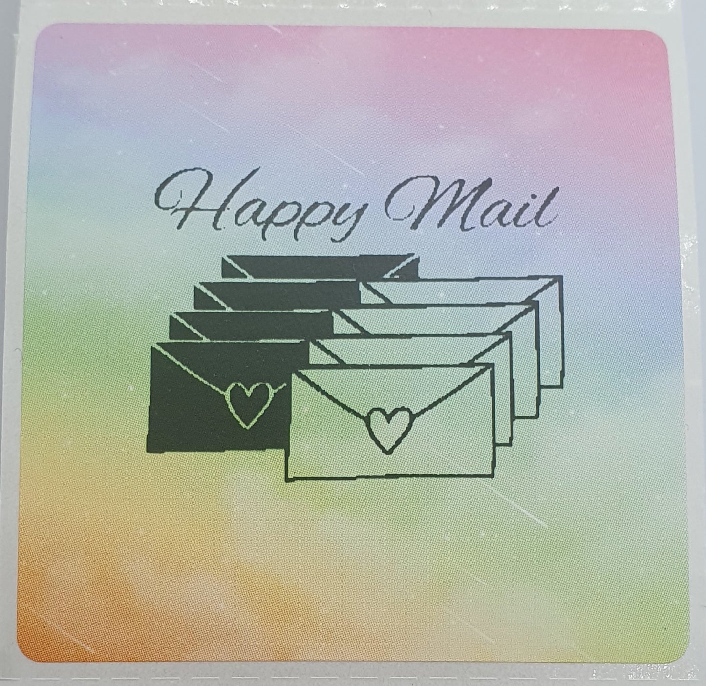 Square Happy Mail Thermal Printed Stickers For Parcels Packaging And Boxes...