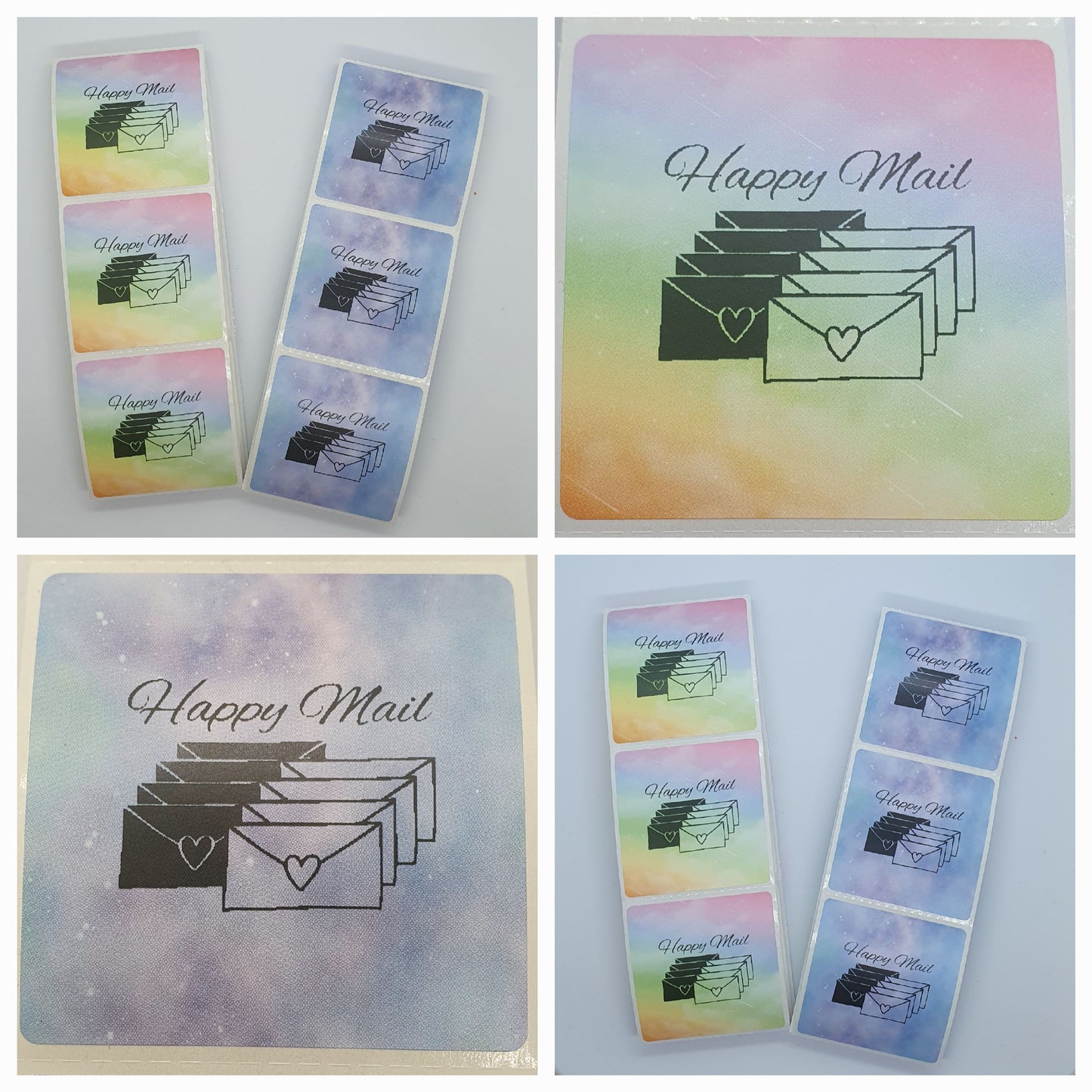 Square Happy Mail Thermal Printed Stickers For Parcels Packaging And Boxes...