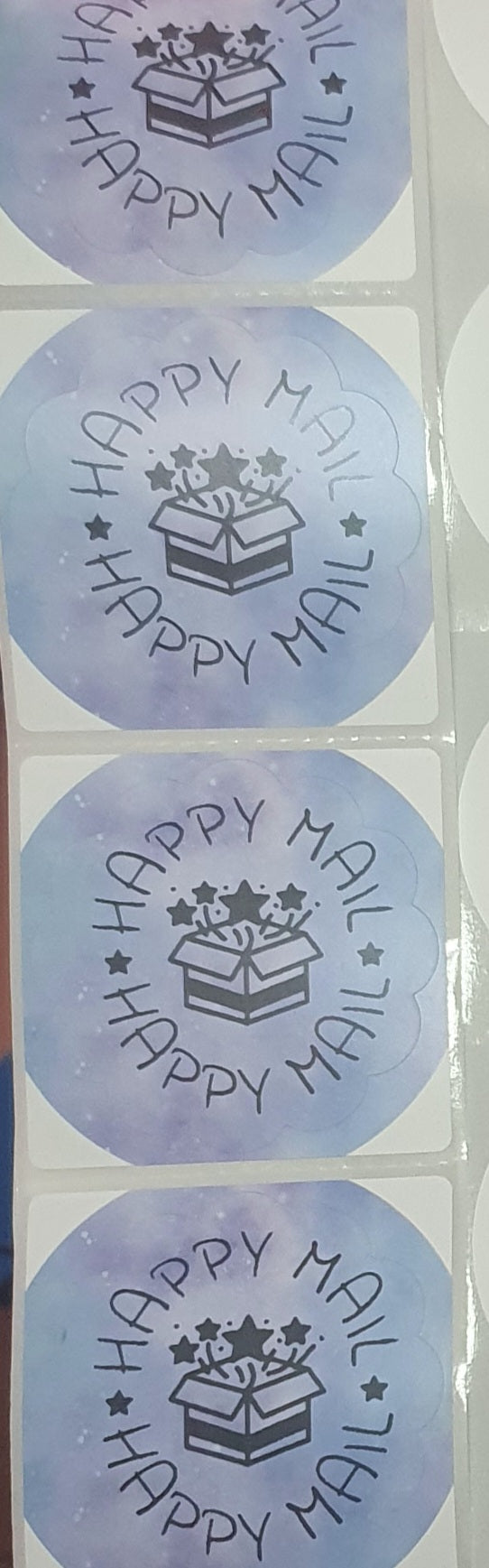 Round Happy Mail Thermal Printed Stickers For Parcels Packaging And Boxes...