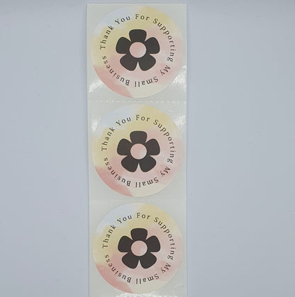 Flower thank you for supporting my small business thermal stickers