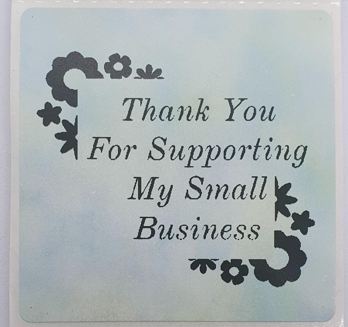 Floral frame thank you for supporting my small business thermal packaging stickers