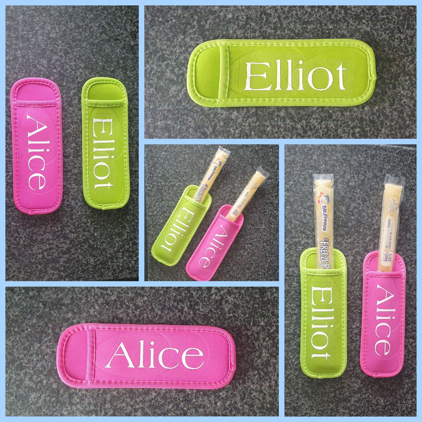 Personalised ice pop tip top holder