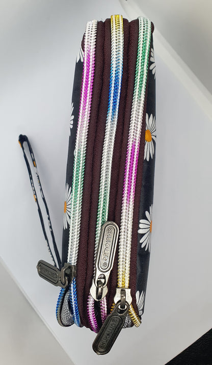 Handbag purse with strap and three compartments