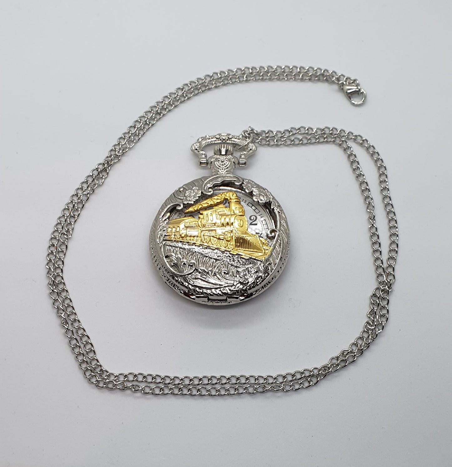 Train themed pocket watch