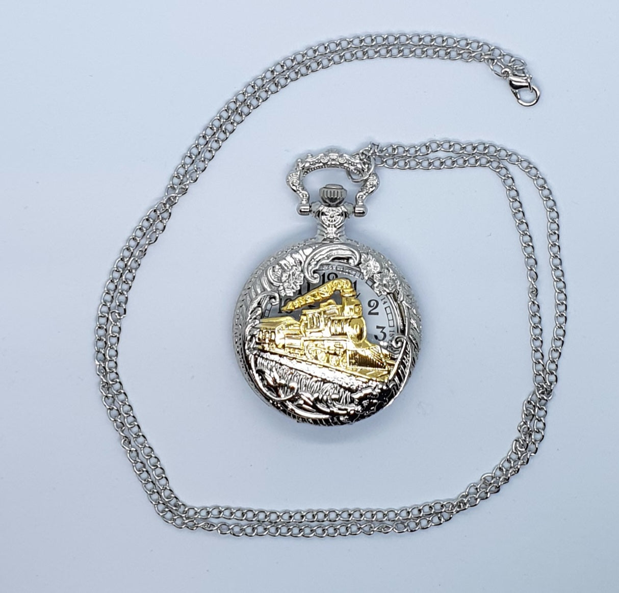 Train themed pocket watch