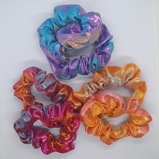 Trio set of pigtail shimmer scrunchie bobbles