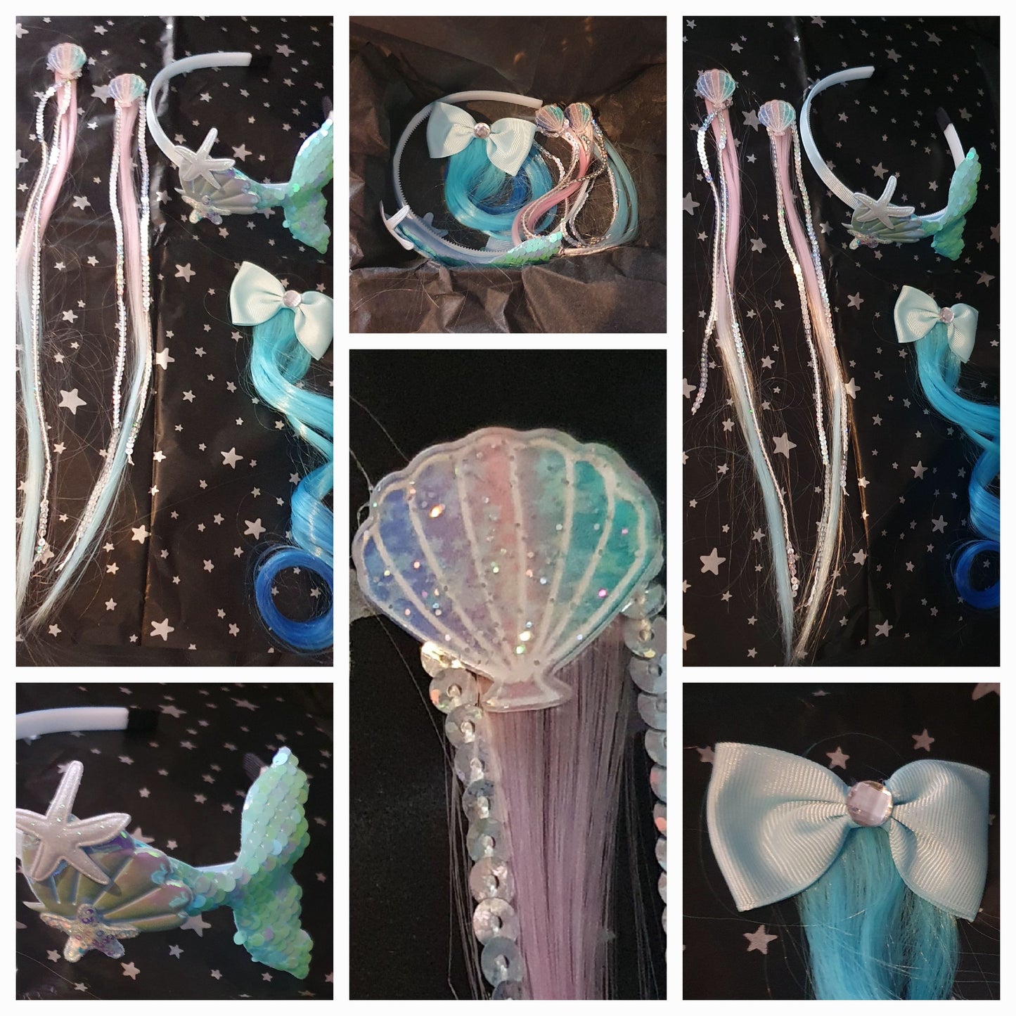 Blue mermaid themed hair accessory box