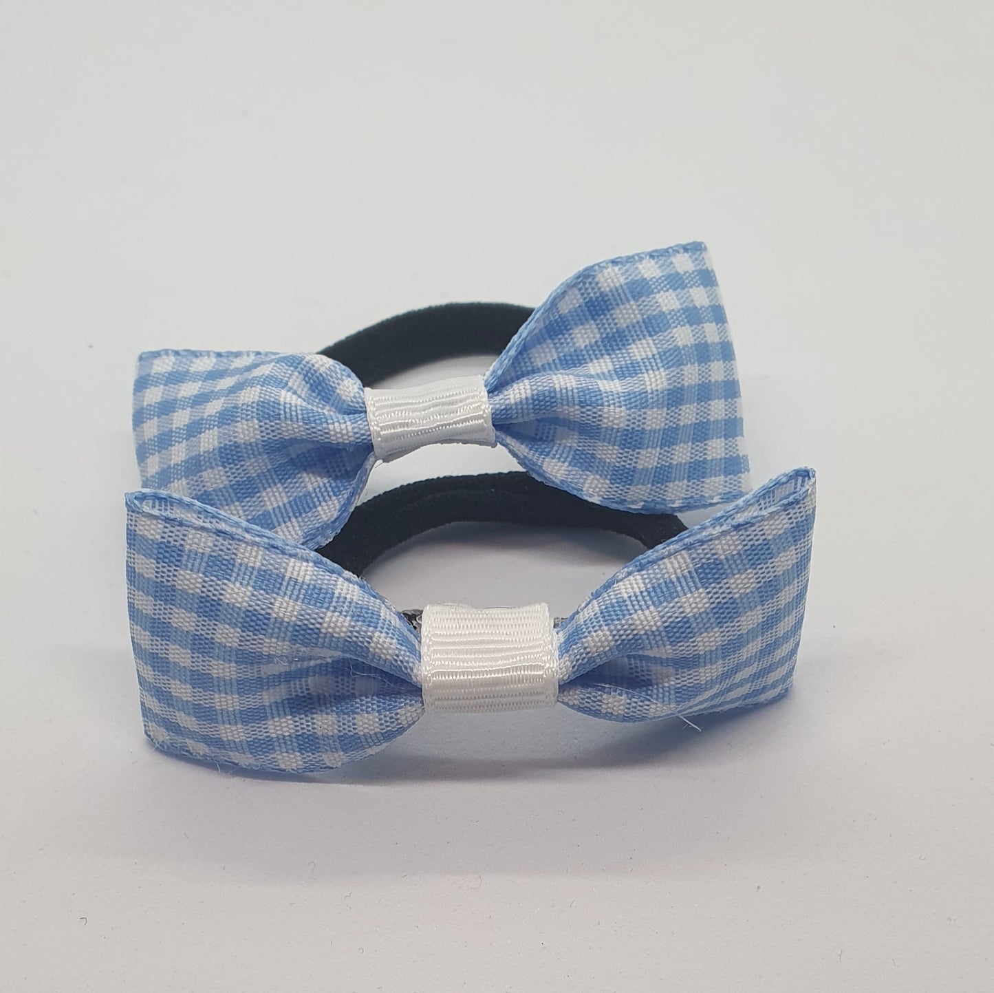 Gingham print back to school ribbon hair pigtail bow bobbles