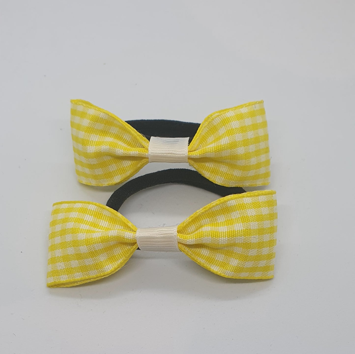 Gingham print back to school ribbon hair pigtail bow bobbles