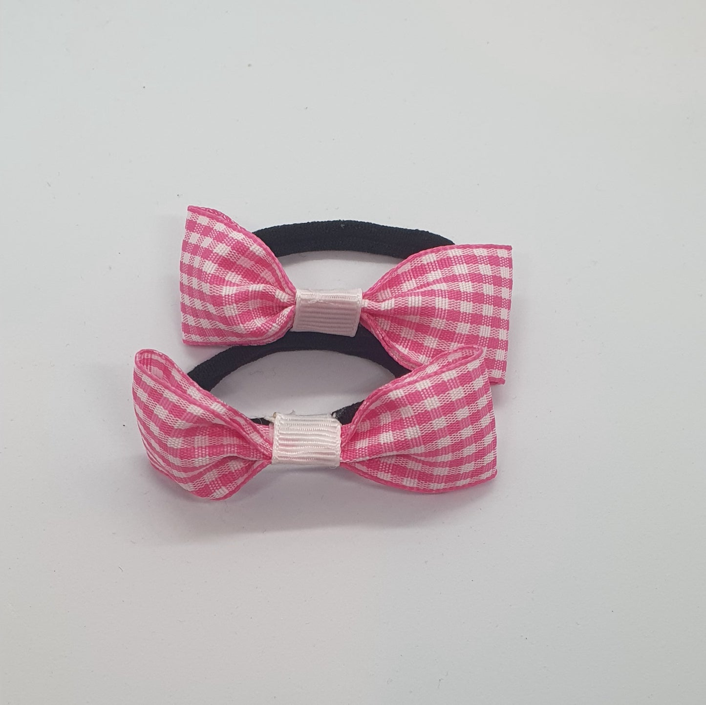 Gingham print back to school ribbon hair pigtail bow bobbles