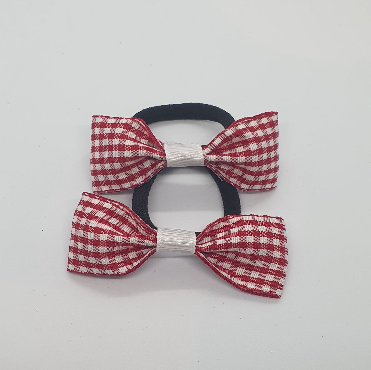 Gingham print back to school ribbon hair pigtail bow bobbles