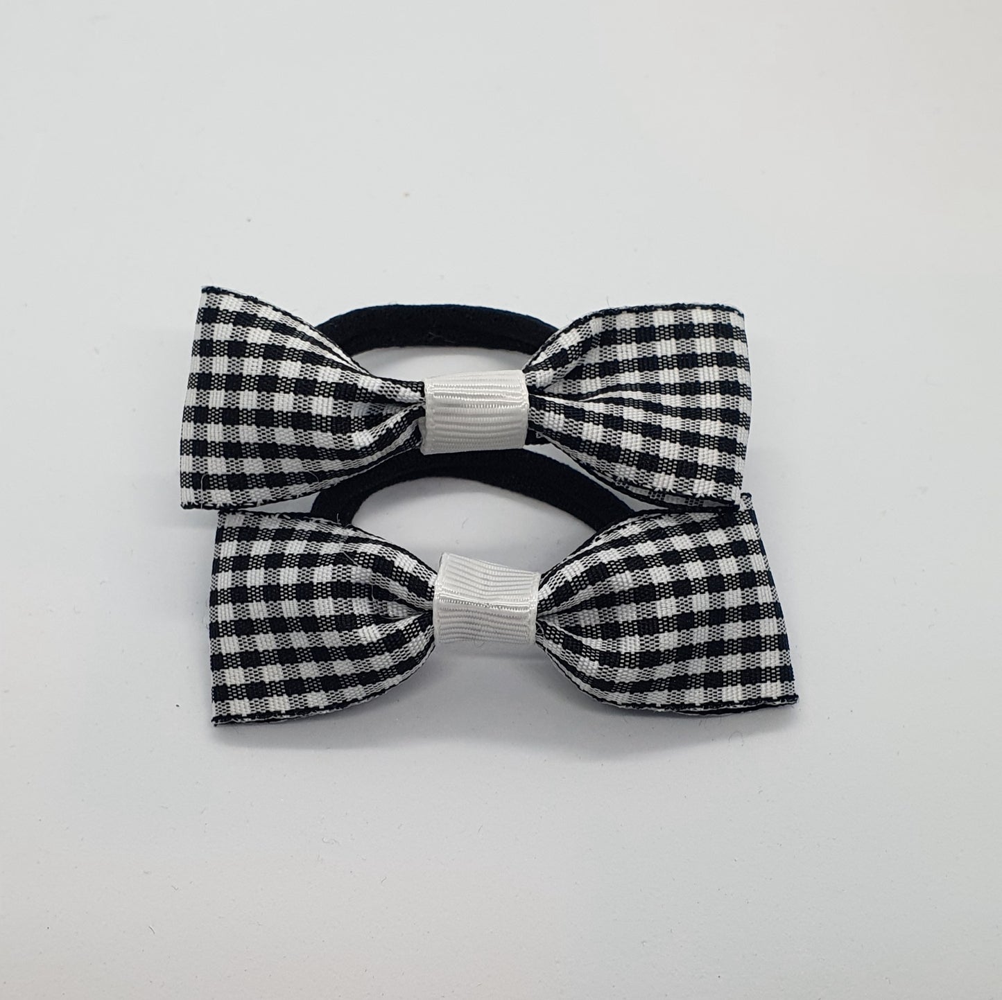 Gingham print back to school ribbon hair pigtail bow bobbles