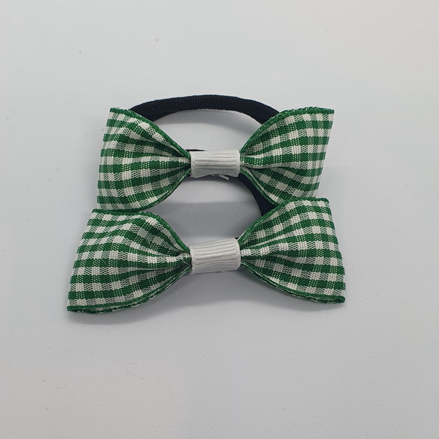 Gingham print back to school ribbon hair pigtail bow bobbles