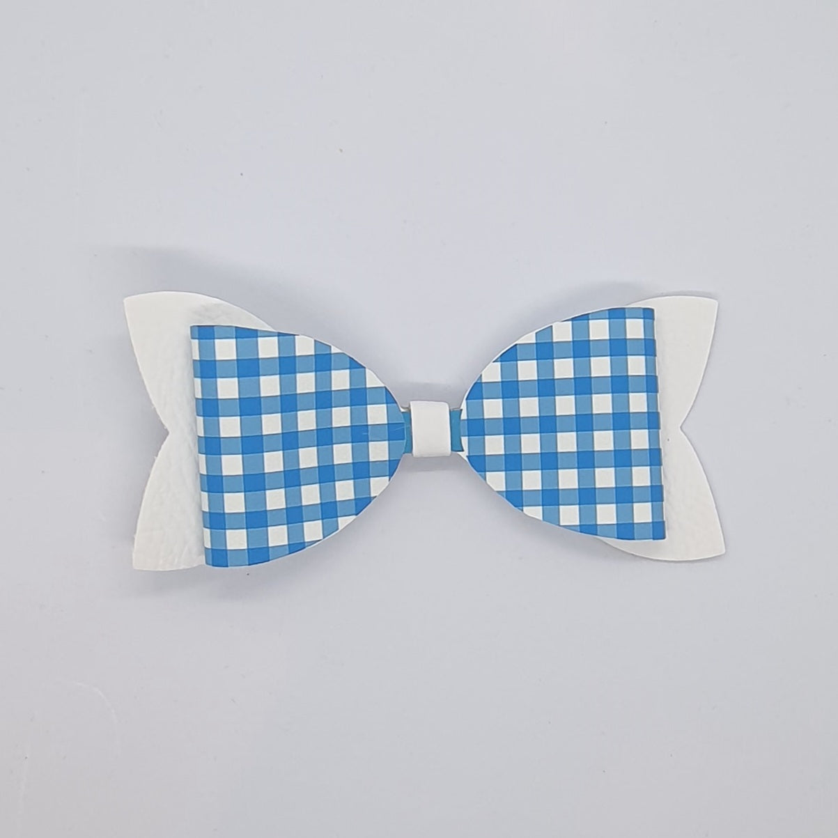 Gingham print back to school hair bow clips