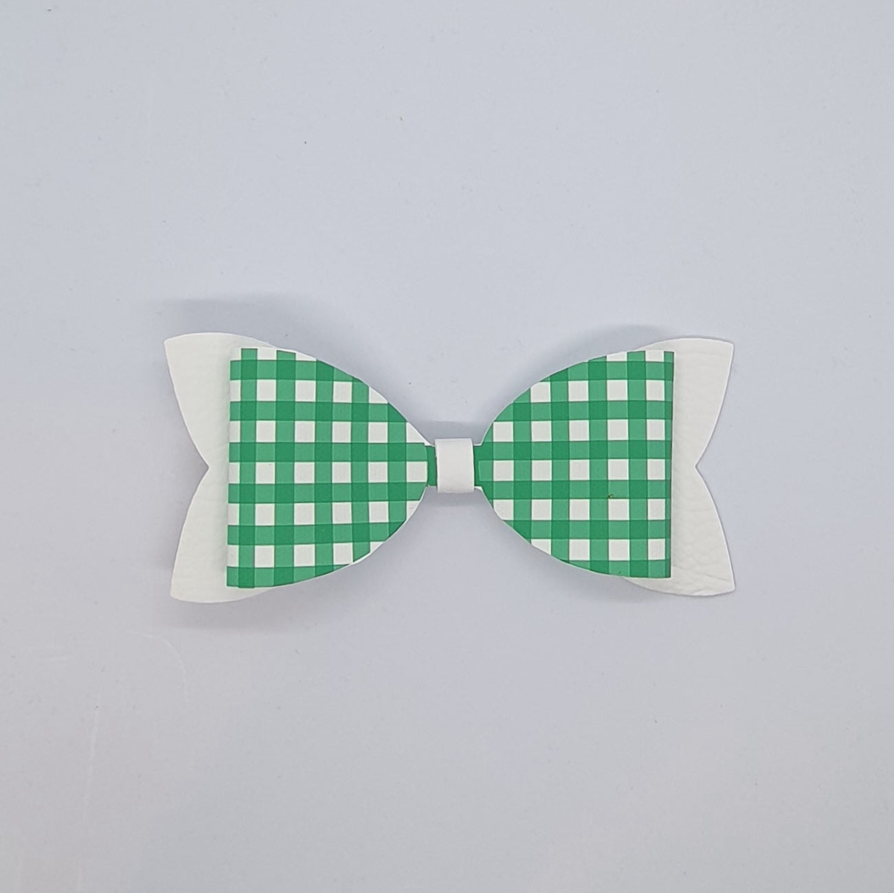 Gingham print back to school hair bow clips