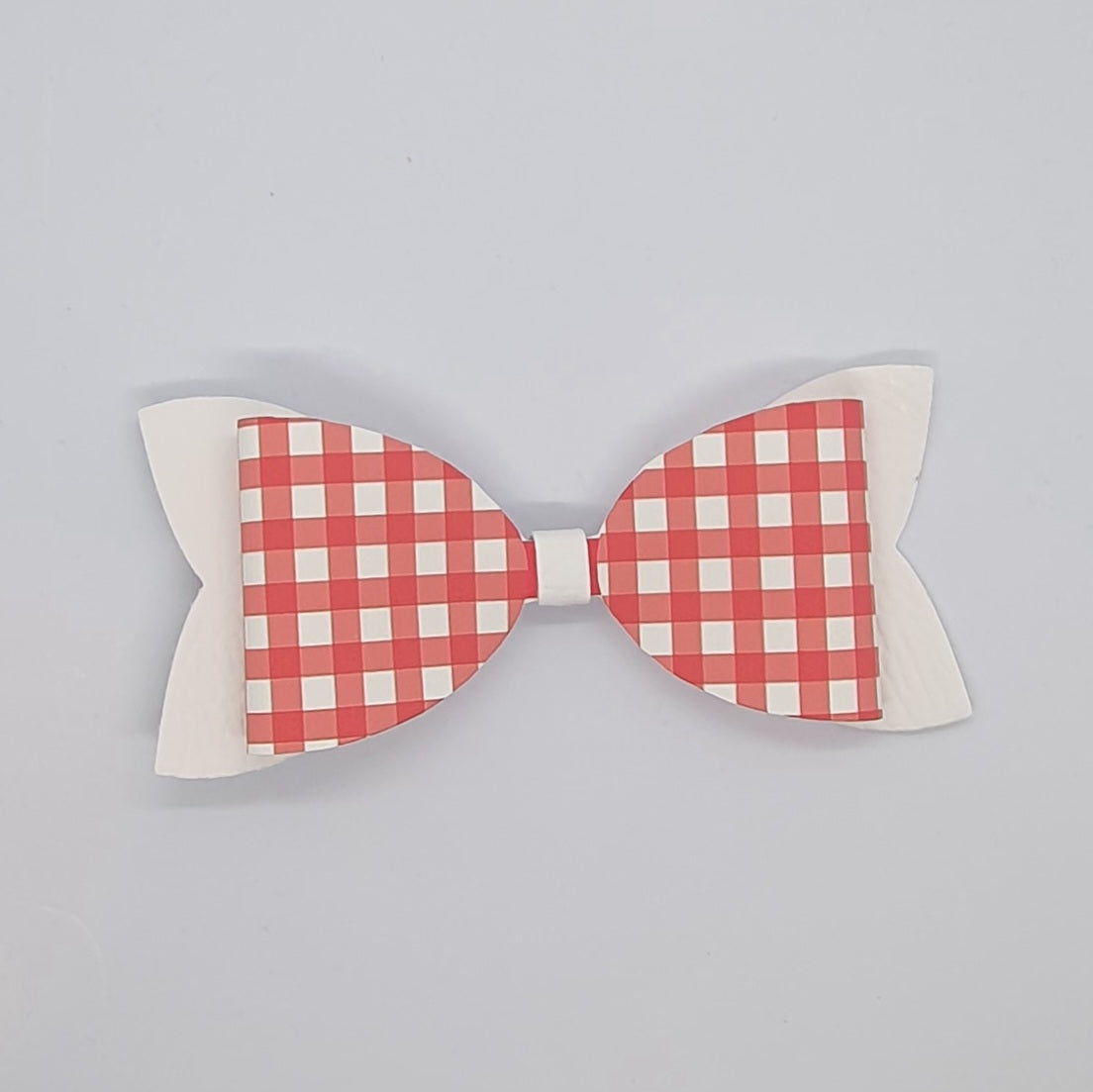 Gingham print back to school hair bow clips