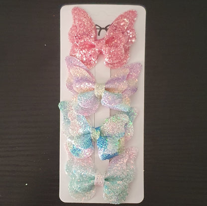 Beautiful sparkly butterfly bow clip sets