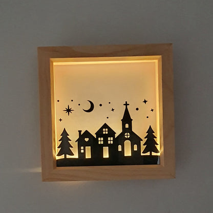 Merry Christmas Scene Shadow Box