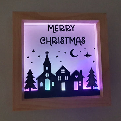 Merry Christmas Scene Shadow Box