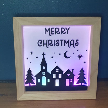 Merry Christmas Scene Shadow Box