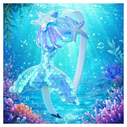 Blue mermaid themed hair accessory box