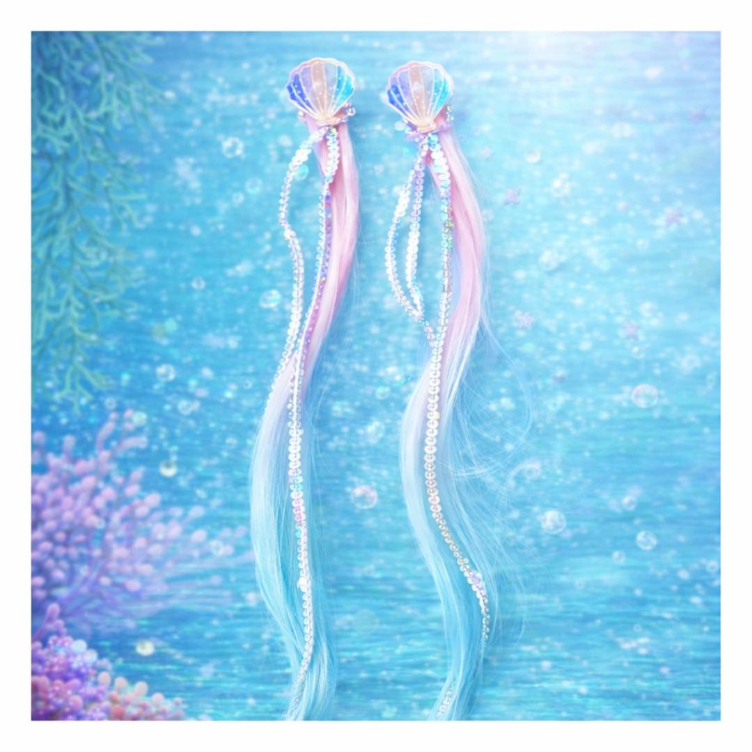 Blue mermaid themed hair accessory box