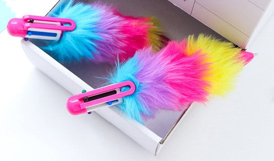 Novelty Fluffy 6 colour pen