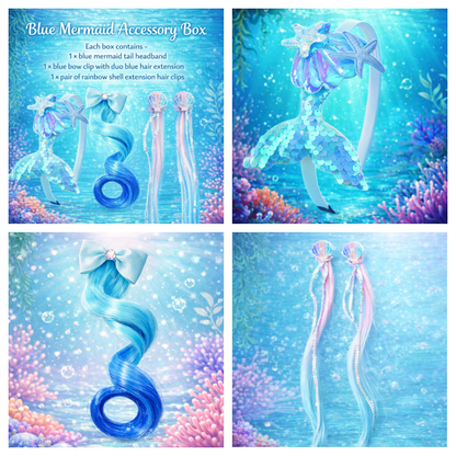 Blue mermaid themed hair accessory box