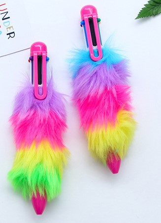 Novelty Fluffy 6 colour pen