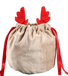 Reindeer velvet treat/gift bag