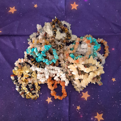 Natural Gemstone Chip Bracelets